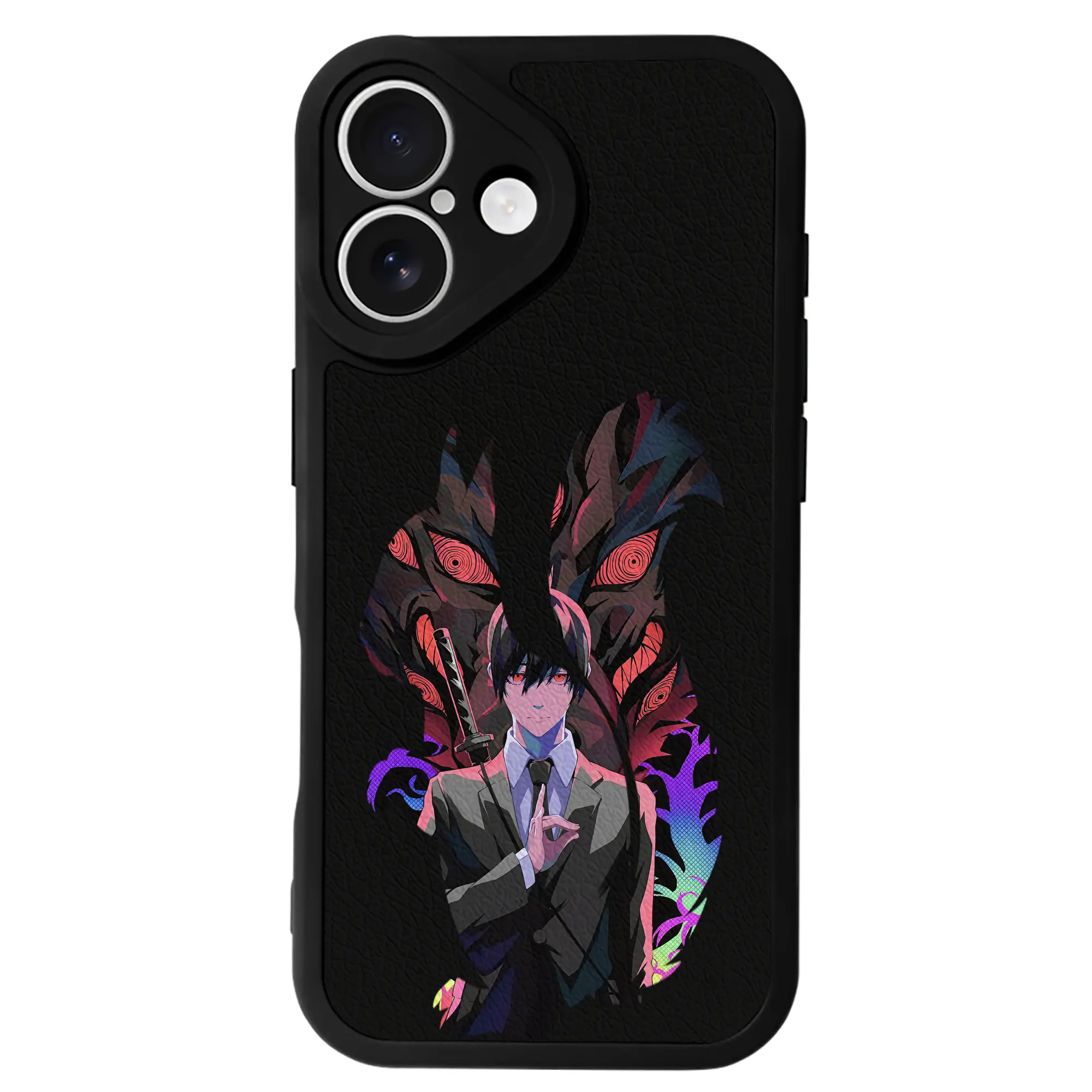 チェンソーマン グッズ,早川アキ - IPhone 16シリーズ対応 ・ シリコンスマホケース ・ レザー調 ・ 高精度フィット ・ 耐衝撃 ・ ワイヤレス充電対応 ・ 精密カット